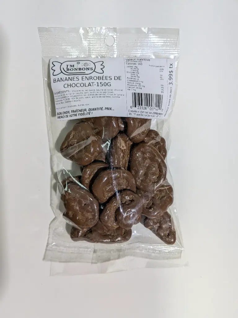 3.99$ Bananes Enrobées de chocolat