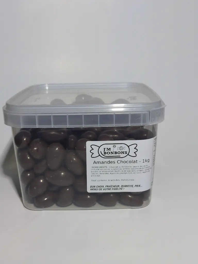 19.99$ amandes chocolat 1kg Plat